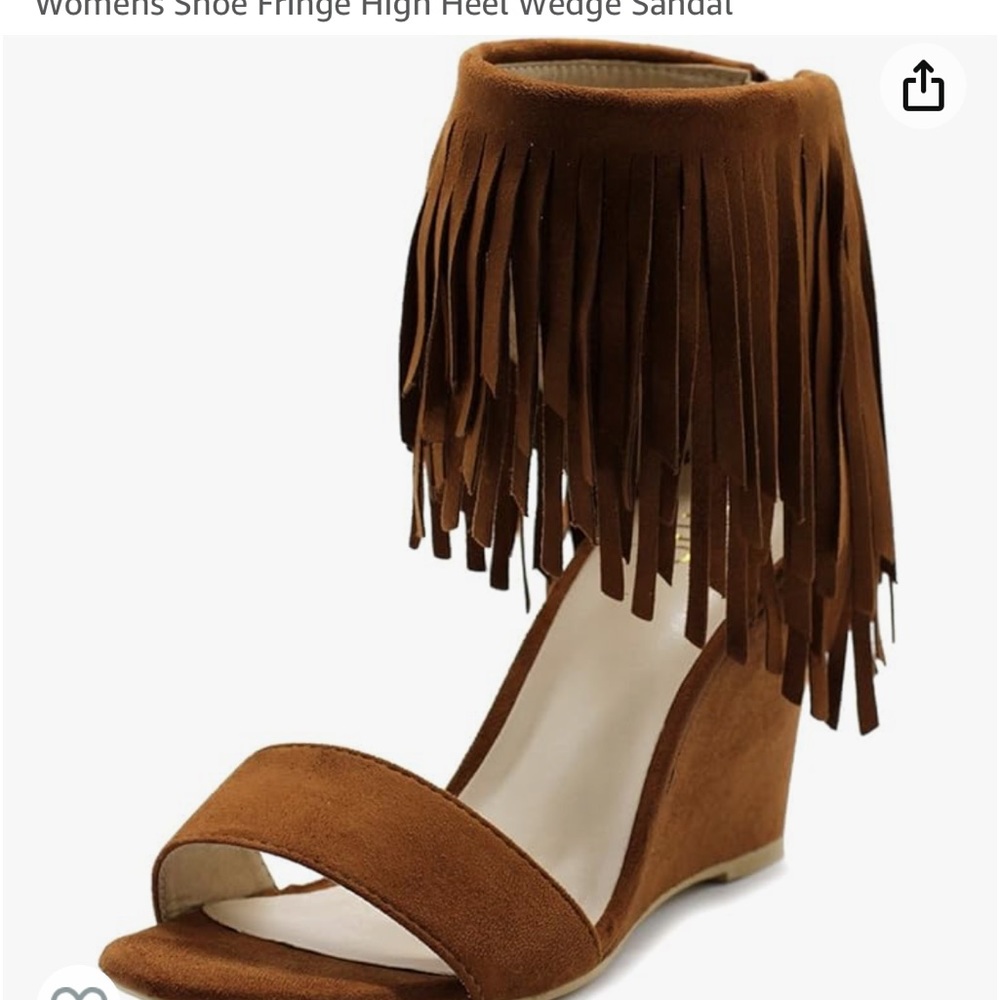 Sexy fringe wedge heel